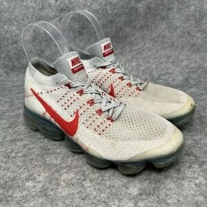 Nike Air VaporMax Flyknit Shoes Mens size 6 Womens 8.5 Platinum Red OG 2017